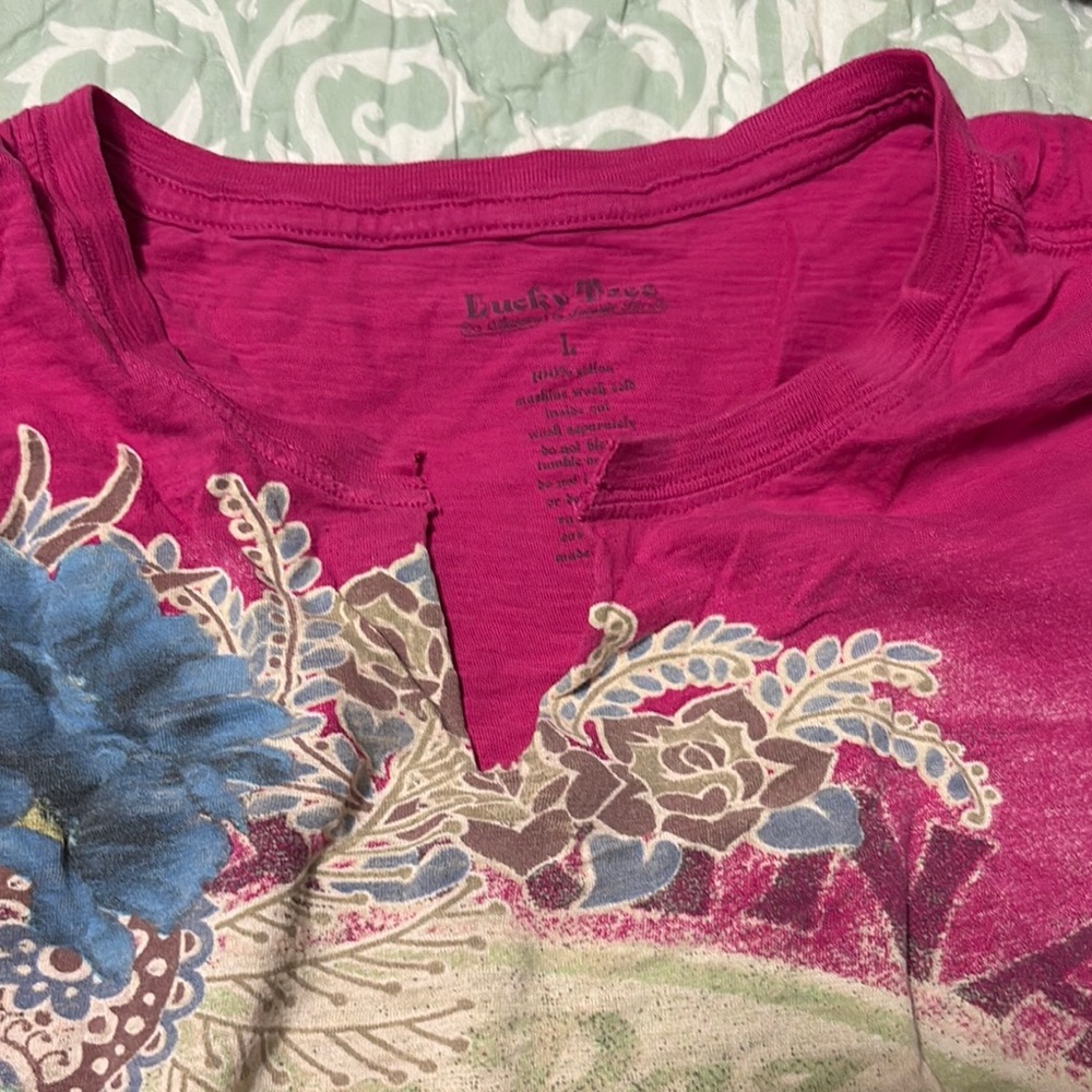 Lucky Brand Pink Graphic Tee - Picture 3 of 3